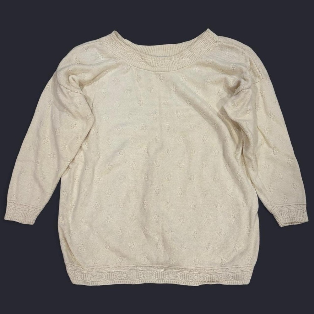 Vintage 90’s Express Tricot Textured Knit Cotton Sweater